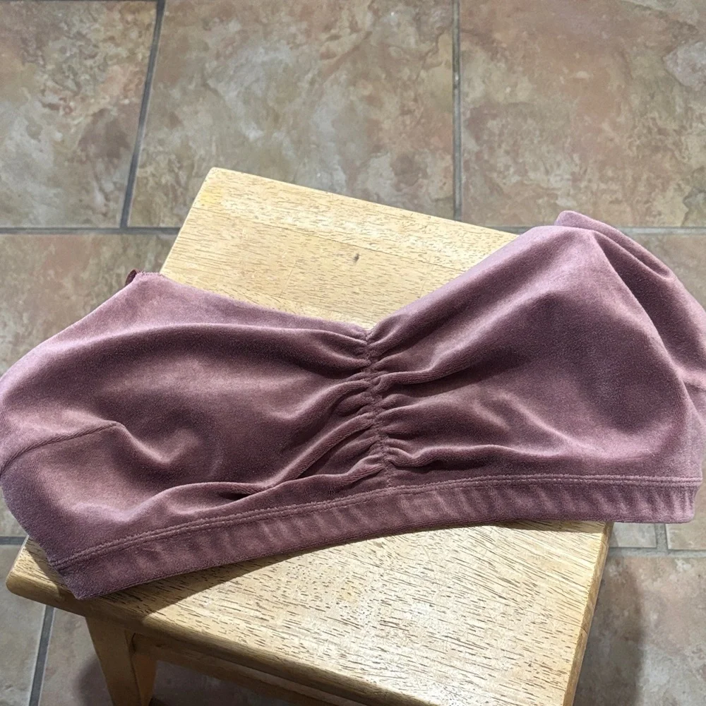 JoyLab Mauve Pink Velvet Bandeau Bra - Picture 3 of 8